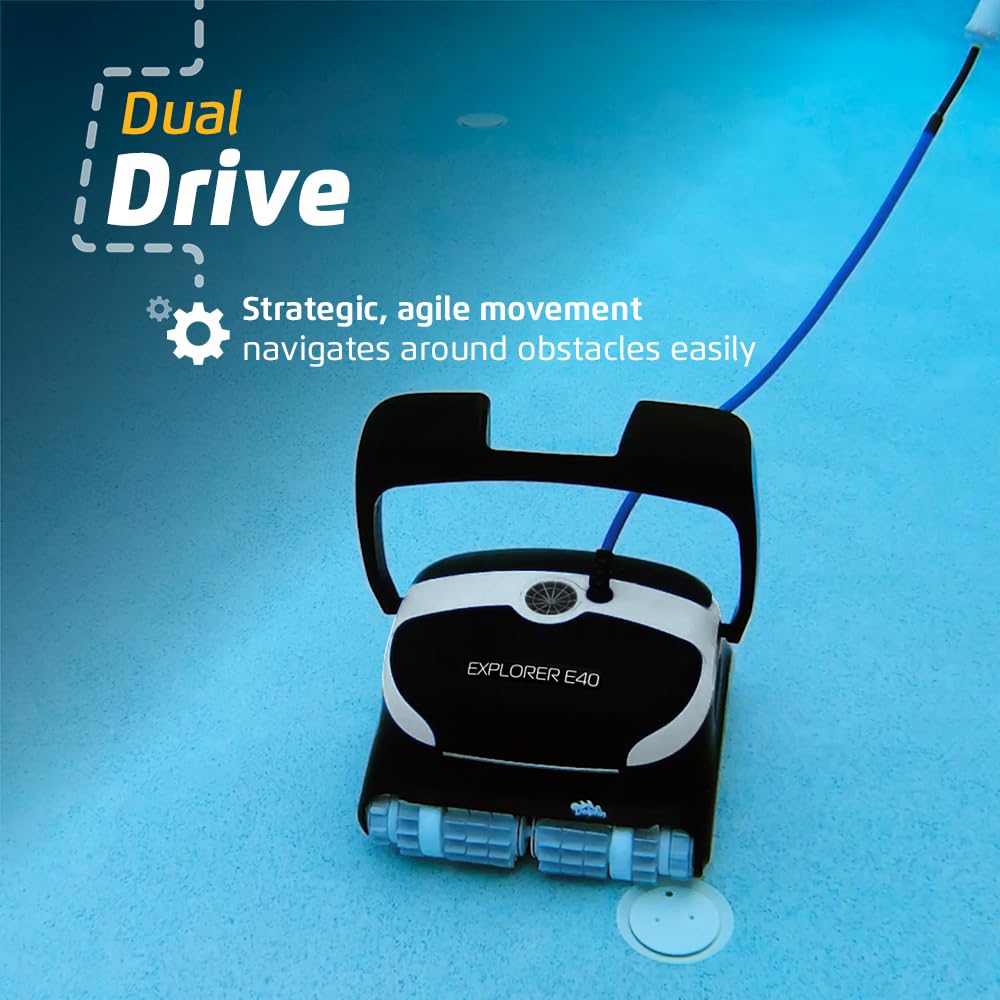 Dolphin (2026 Model) Explorer E25 Wi-Fi Robotic Pool Vacuum Cleaner Pools up to 50 FT - Waterline Scrubber Brush