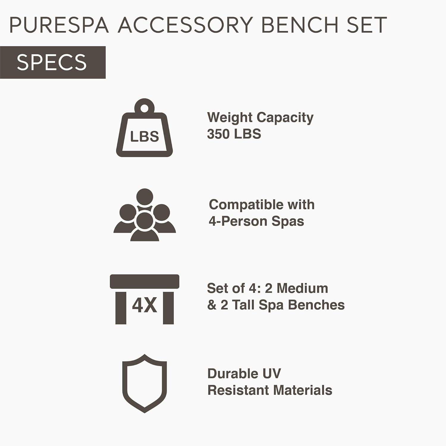 Intex 28429EP PureSpa Plus Portable Inflatable Hot Tub Bubble Jet Spa, 77 Inch x 28 Inch & 28514E Medium PureSpa Accessories Benches (2 Pack)