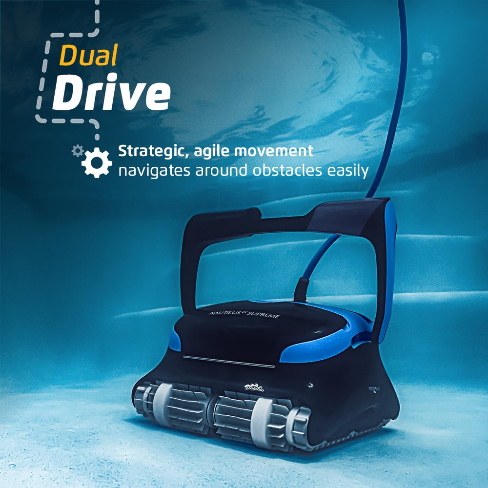 Dolphin Nautilus CC Pro Wi-Fi Automatic Robotic Pool Vacuum Cleaner, Wall Climbing, Waterline Scrubber Brush, Ideal for In-Ground Pools up to 50 FT in Length