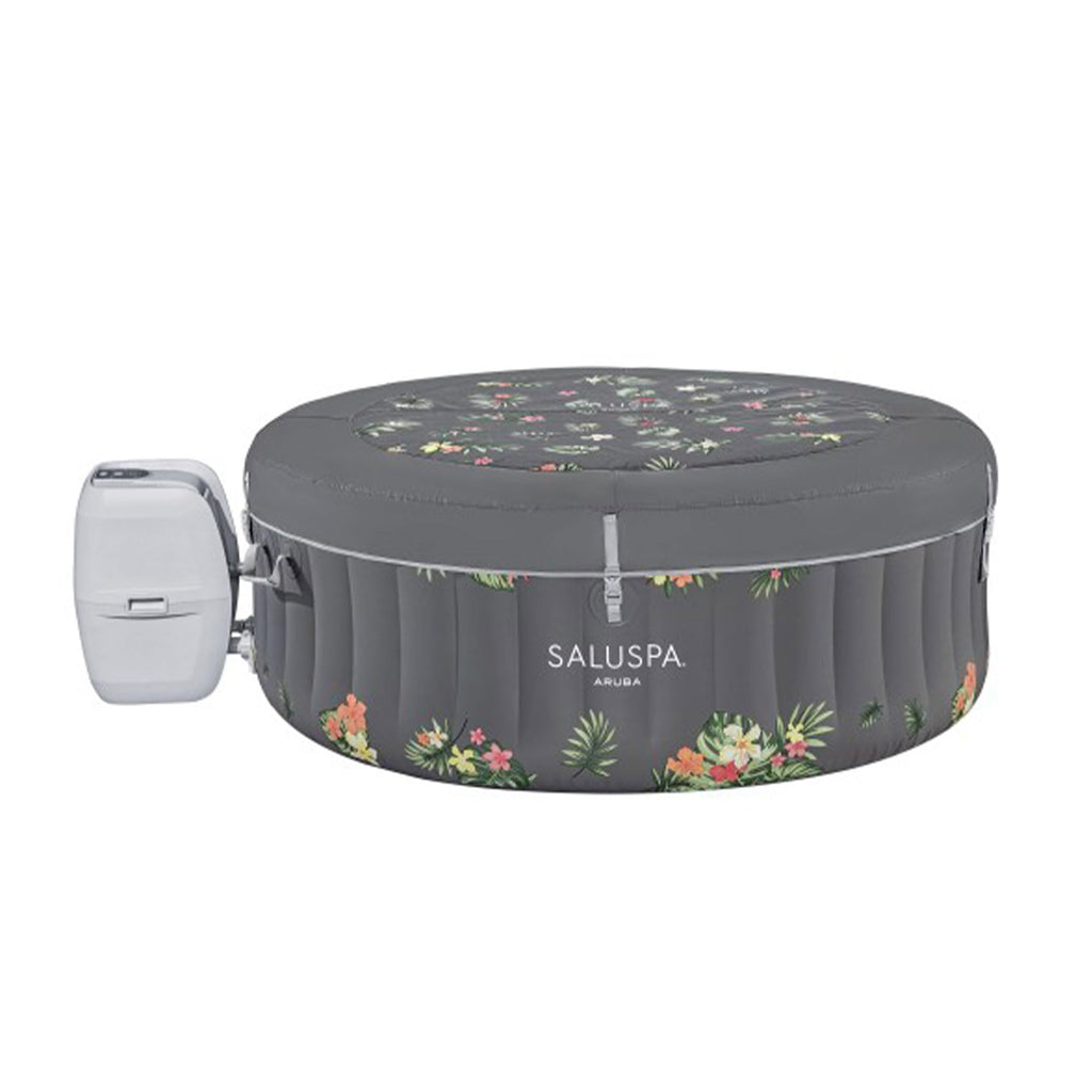 Bestway SaluSpa Cancun 2 to 4 Person Inflatable Hot Tub, Round Energy-Efficient Portable Outdoor Spa with 120 AirJets, 71" x 26"