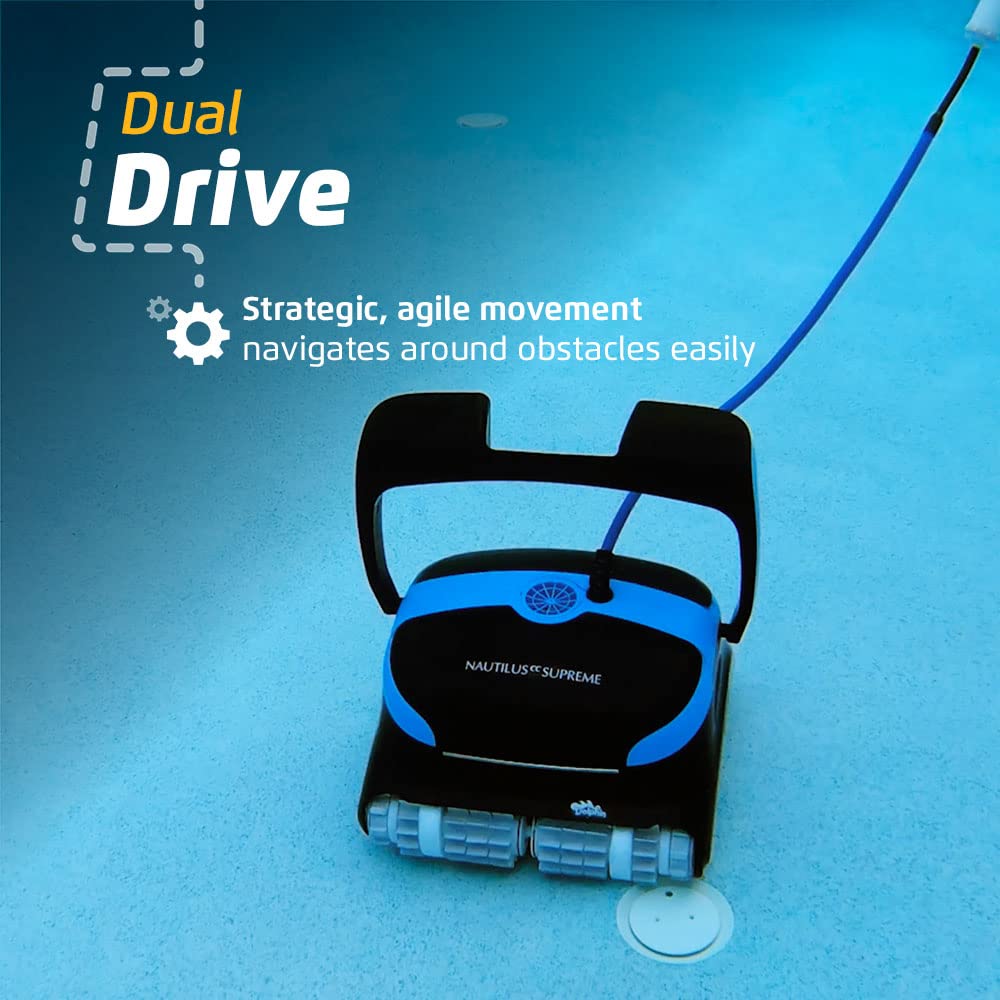Dolphin Nautilus CC Pro Wi-Fi Automatic Robotic Pool Vacuum Cleaner, Wall Climbing, Waterline Scrubber Brush, Ideal for In-Ground Pools up to 50 FT in Length