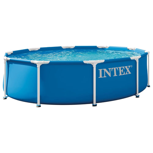 INTEX Metal Frame 15 ft x 48 in Above Ground Pool Set, Round Swimming Pool with Steel Frame, 1000 GPH Cartridge Filter Pump, and Type A Filter Cartridge