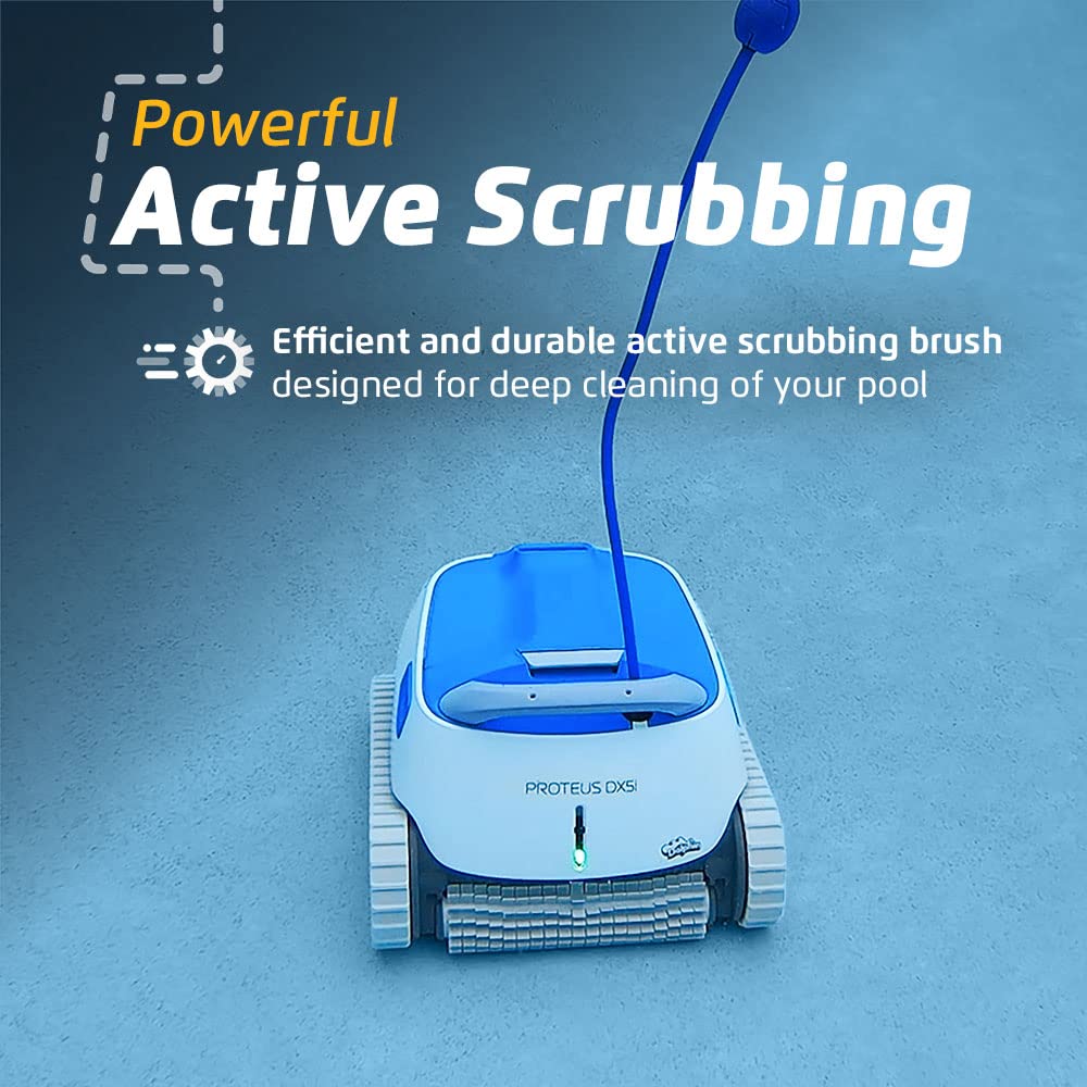 Dolphin Proteus DX3 Automatic Robotic Pool Vacuum Cleaner, Wall Climbing, Active Scrubber Brush, Ideal for In-ground Pools up to 33 FT in Length
