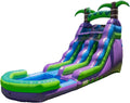 HeroKiddo 16ft Tropical Inflatable Water Slide with Pool, 25ft Long- 100% Commercial Grade PVC Vinyl, Reinforced Strength Wet/Dry Fun, Front Load Entry for Easy Supervision