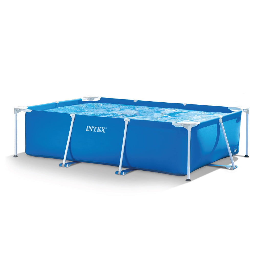 INTEX Rectangular Frame 9 ft 10 in x 6 ft 6.75 in x 29.5 in Above Ground Pool, Swimming Pool with Steel Frame, Pump Not Included