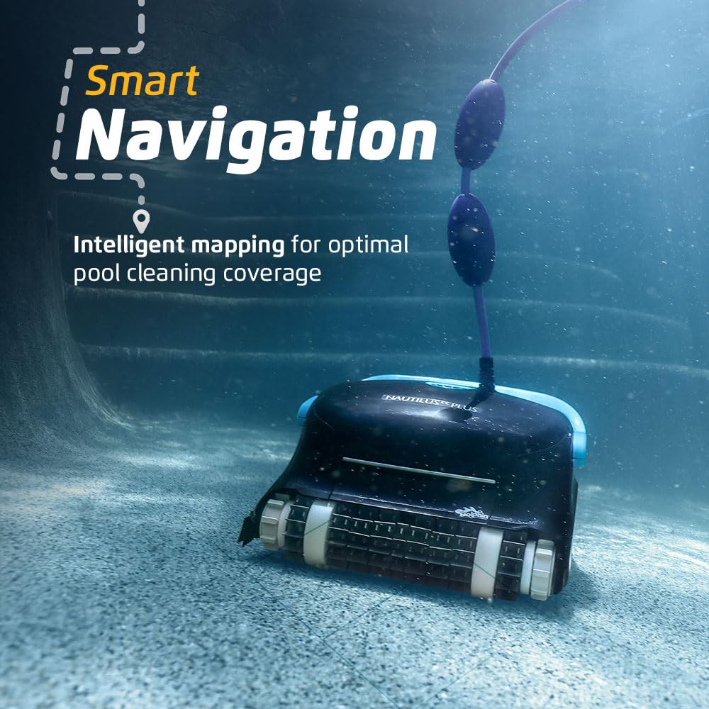Dolphin Nautilus CC Automatic Robotic Pool Vacuum Cleaner, Wall Climbing Scrubber Brush, Top Load Filter Access, Ideal for Above/In-Ground Pools up to 33 FT in Length