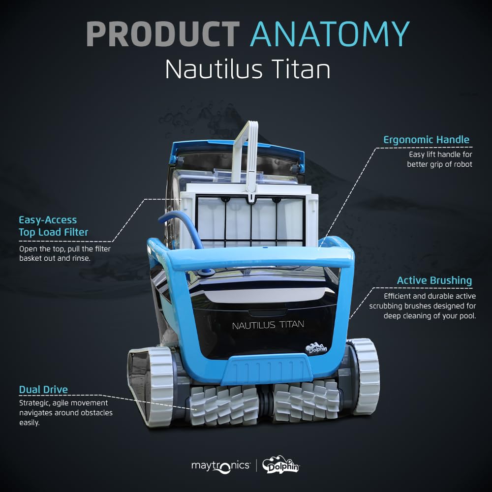 Dolphin Nautilus CC Pro Wi-Fi Automatic Robotic Pool Vacuum Cleaner, Wall Climbing, Waterline Scrubber Brush, Ideal for In-Ground Pools up to 50 FT in Length