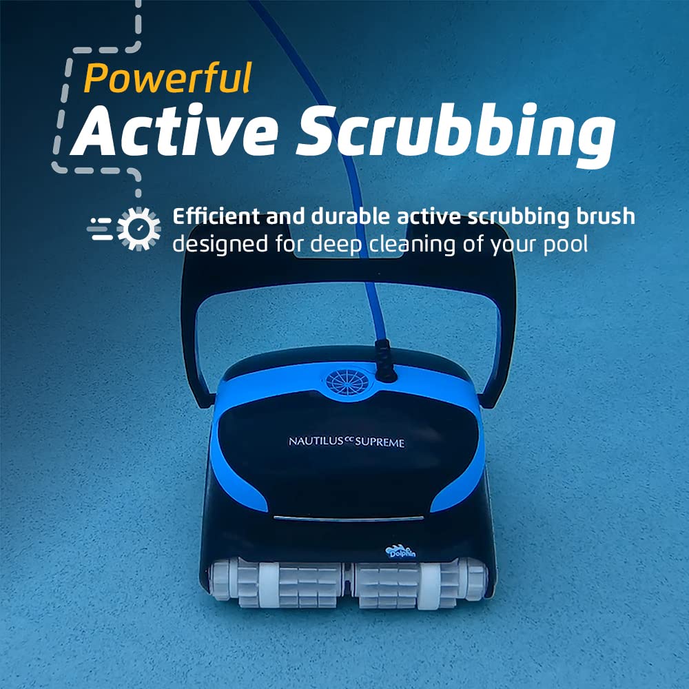 Dolphin Nautilus CC Pro Wi-Fi Automatic Robotic Pool Vacuum Cleaner, Wall Climbing, Waterline Scrubber Brush, Ideal for In-Ground Pools up to 50 FT in Length