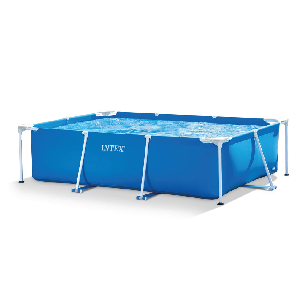 INTEX Rectangular Frame 9 ft 10 in x 6 ft 6.75 in x 29.5 in Above Ground Pool, Swimming Pool with Steel Frame, Pump Not Included