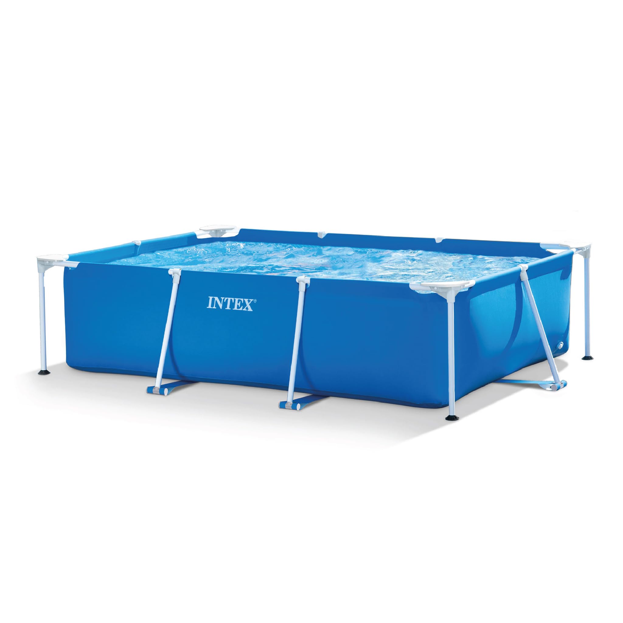 INTEX Rectangular Frame 9 ft 10 in x 6 ft 6.75 in x 29.5 in Above Ground Pool, Swimming Pool with Steel Frame, Pump Not Included