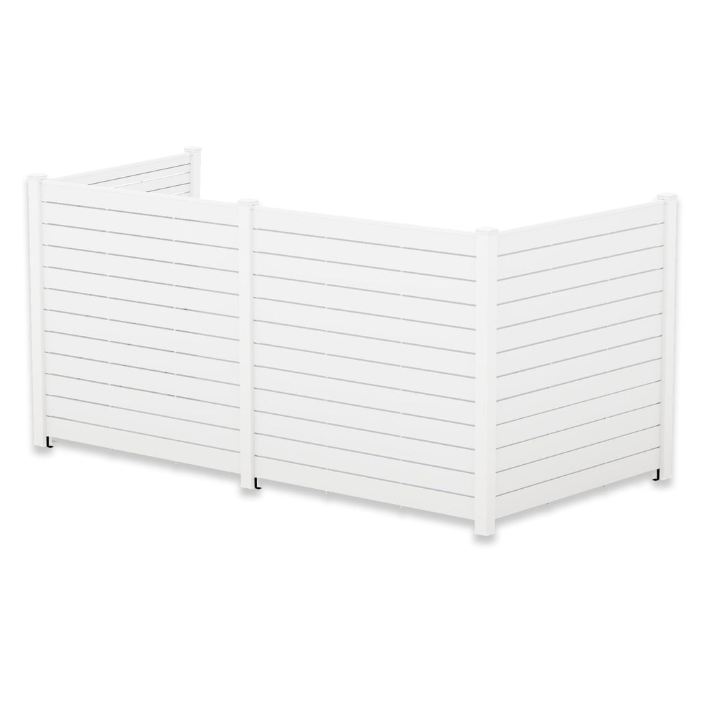 Kozyard 50" W x 48" H Outdoor Privacy Screens Aluminum Post, Air Conditioner Fence Panels, Pool Equipment Enclosure, Trash Can Screens Fence Kit for Outside Backyard Patio(Black/4Panels)
