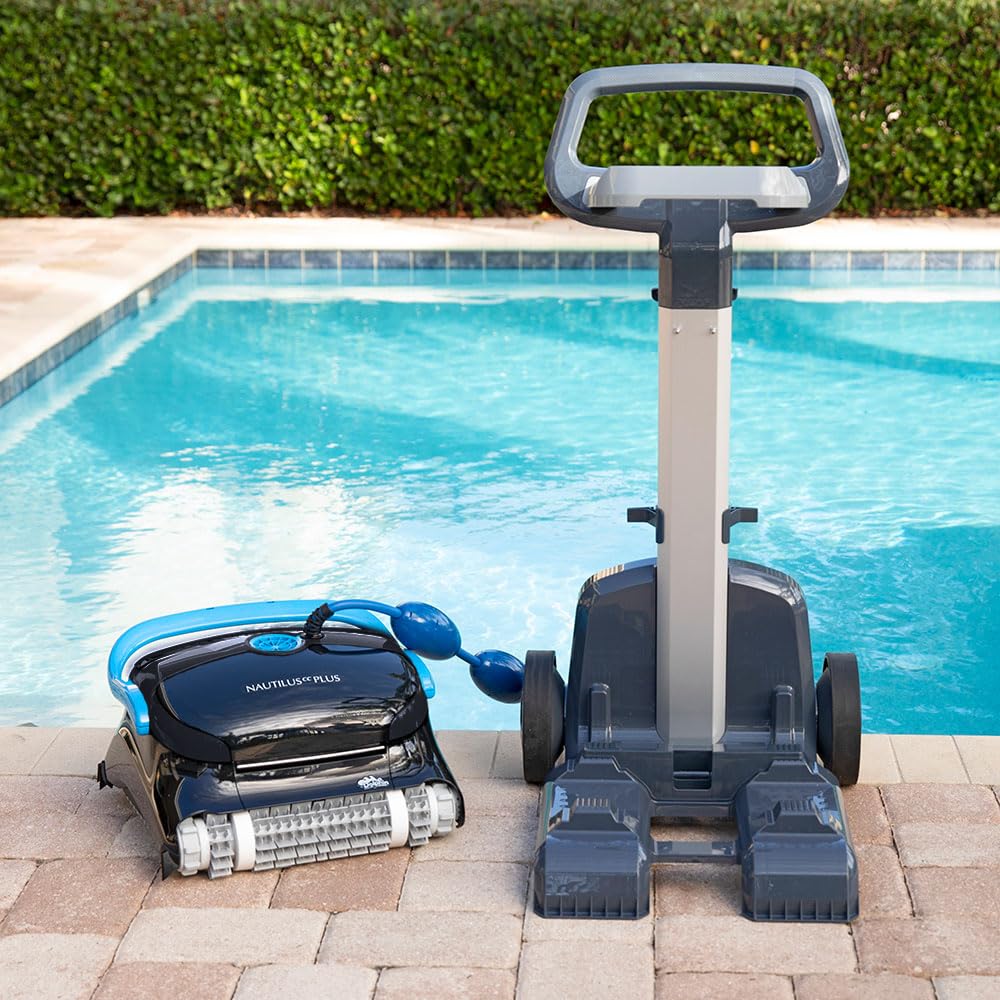Dolphin Nautilus CC Automatic Robotic Pool Vacuum Cleaner, Wall Climbing Scrubber Brush, Top Load Filter Access, Ideal for Above/In-Ground Pools up to 33 FT in Length