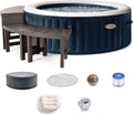Intex 28429EP PureSpa Plus Portable Inflatable Hot Tub Bubble Jet Spa, 77 Inch x 28 Inch & 28514E Medium PureSpa Accessories Benches (2 Pack)
