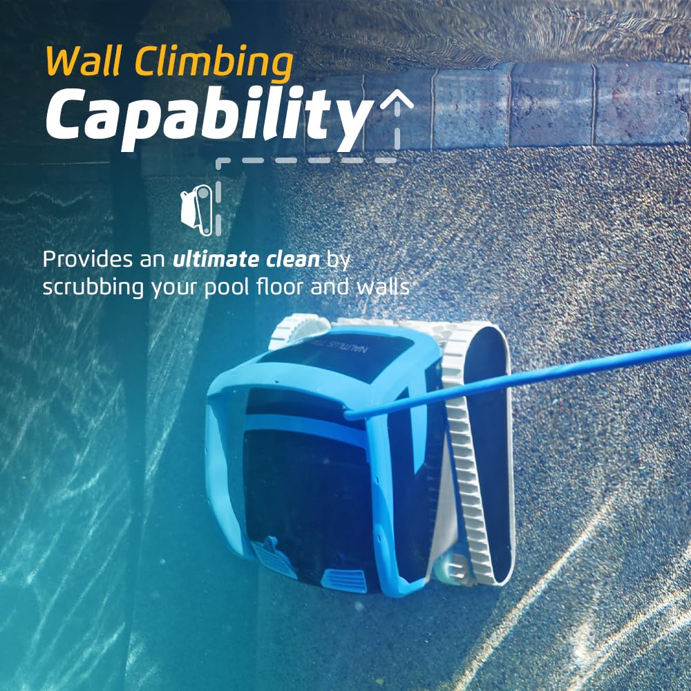 Dolphin Nautilus CC Pro Wi-Fi Automatic Robotic Pool Vacuum Cleaner, Wall Climbing, Waterline Scrubber Brush, Ideal for In-Ground Pools up to 50 FT in Length