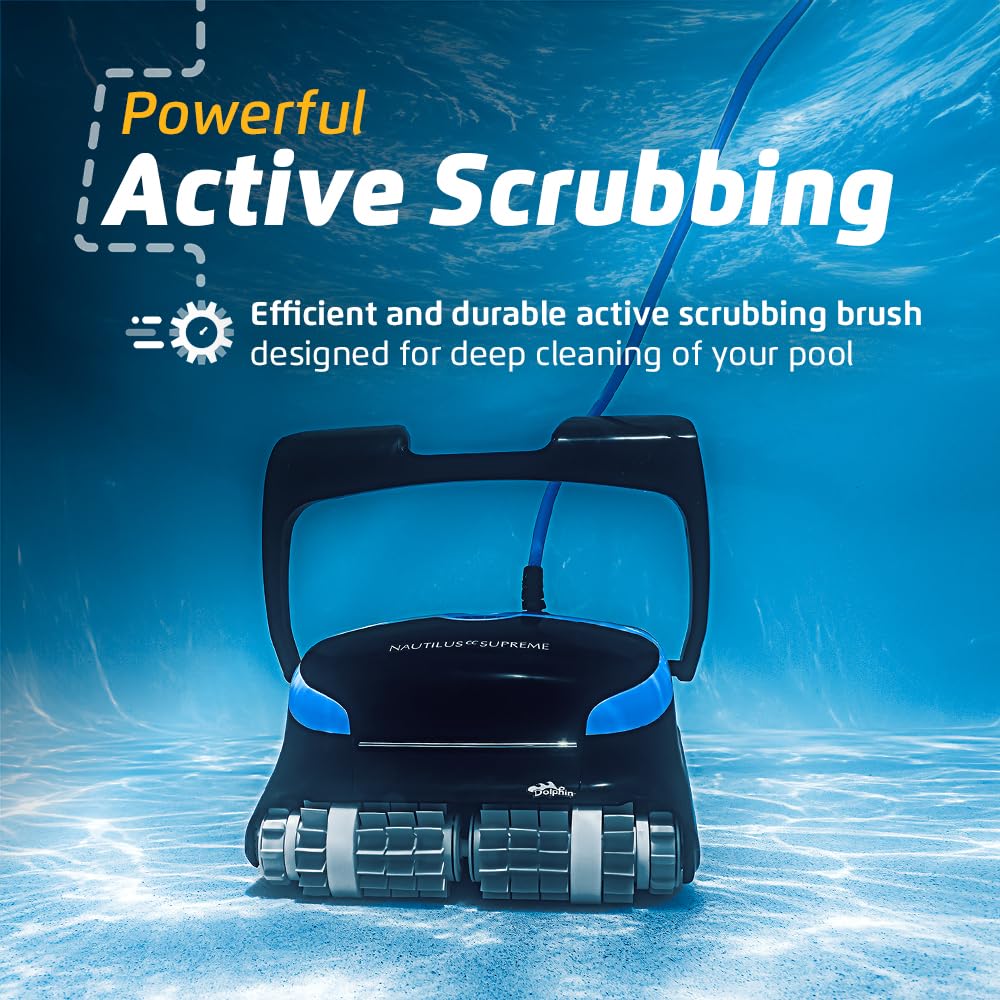 Dolphin Nautilus CC Pro Wi-Fi Automatic Robotic Pool Vacuum Cleaner, Wall Climbing, Waterline Scrubber Brush, Ideal for In-Ground Pools up to 50 FT in Length