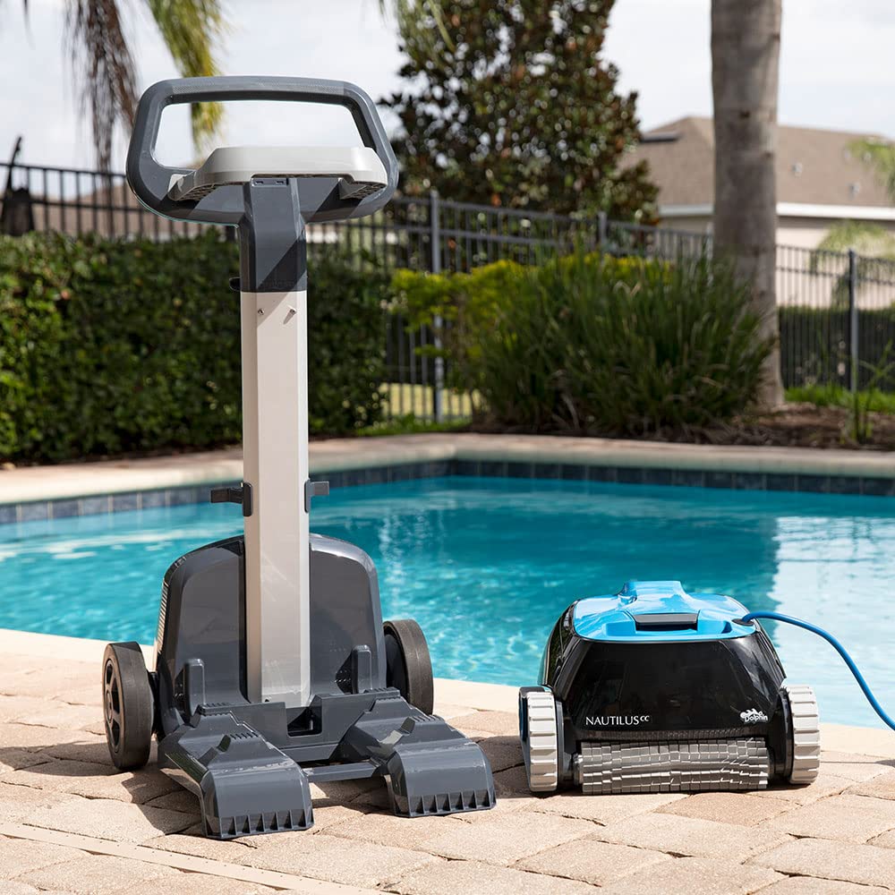 Dolphin Nautilus CC Automatic Robotic Pool Vacuum Cleaner, Wall Climbing Scrubber Brush, Top Load Filter Access, Ideal for Above/In-Ground Pools up to 33 FT in Length