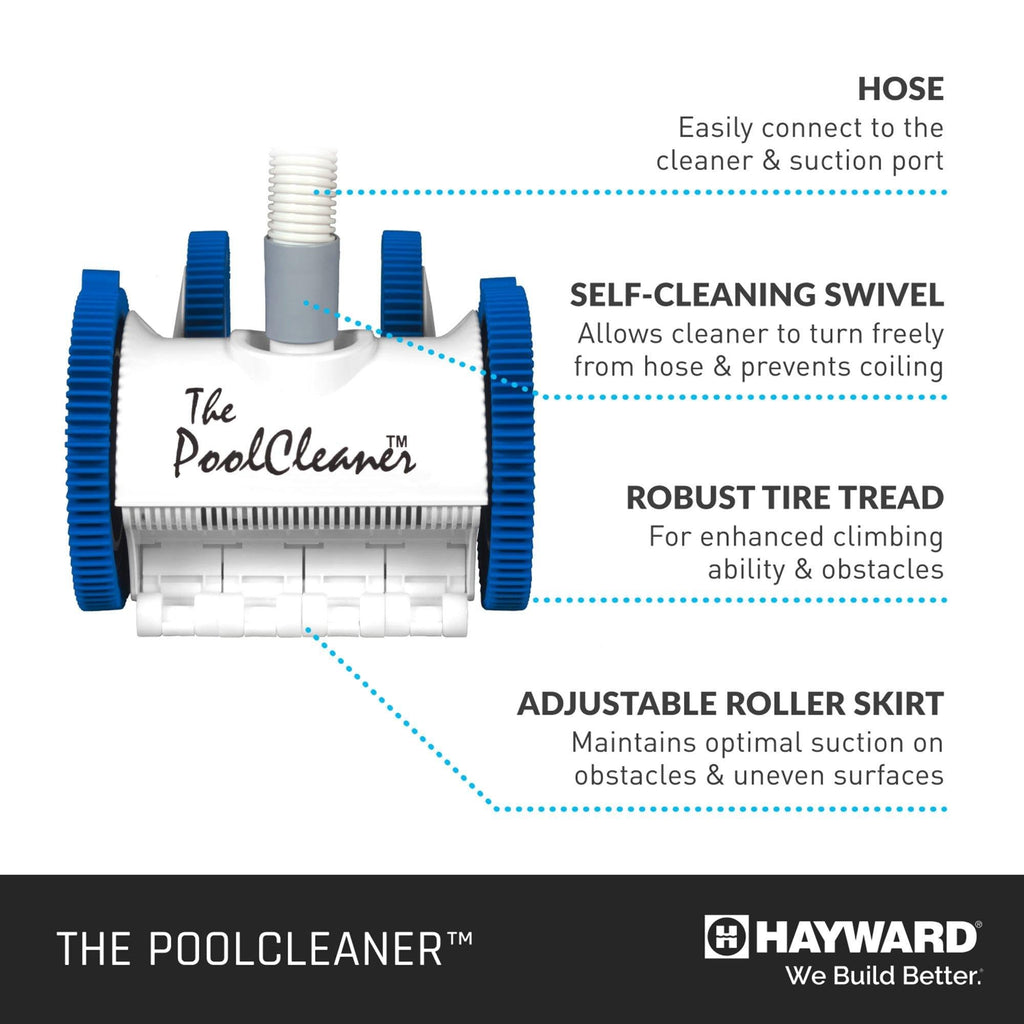 Hayward Pool Vacuum for Inground Pools Poolvergnuegen Suction Pool Cleaner (2 Wheel) Automatic Vacuum for In-Ground Pools up to 16 x 32 ft
