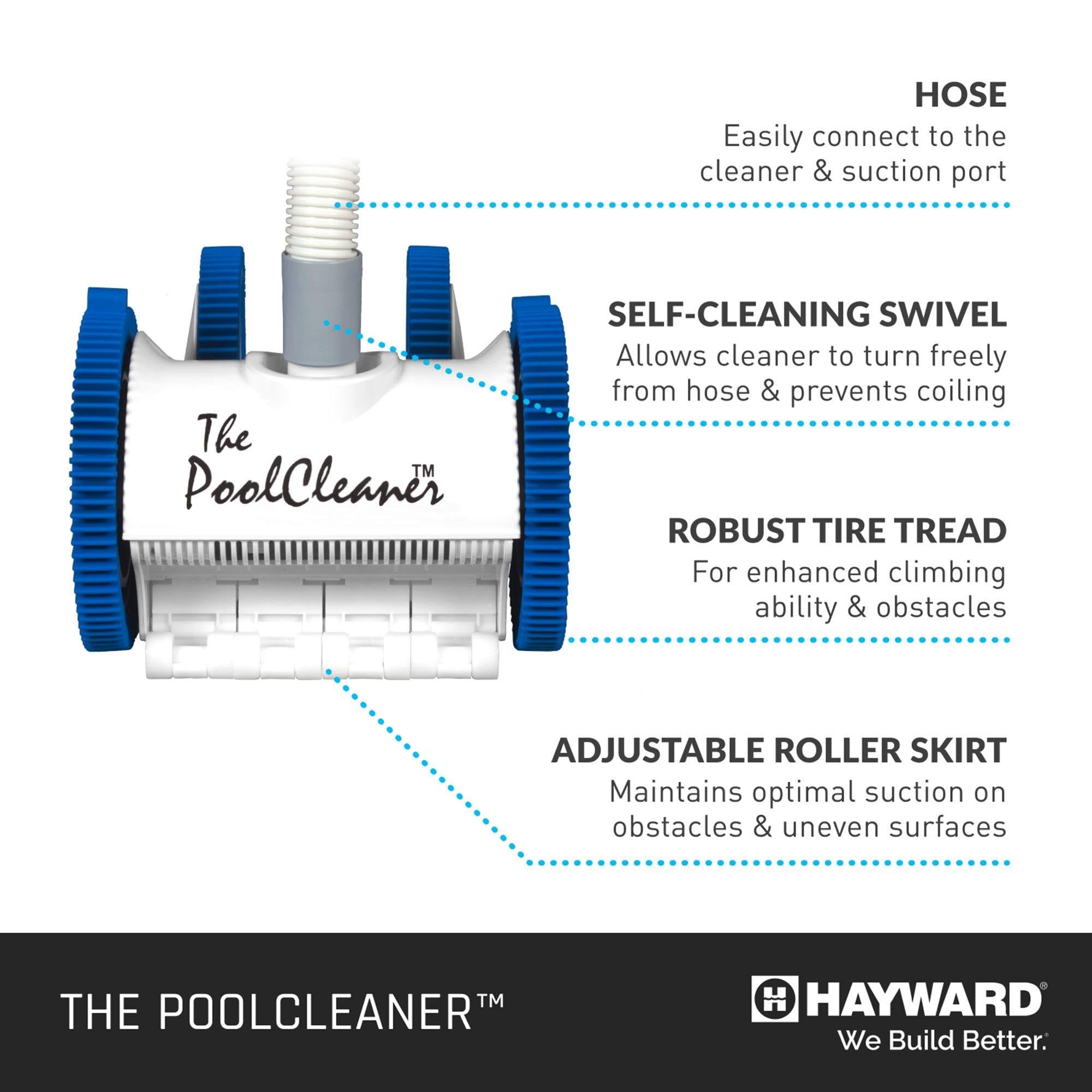Hayward Pool Vacuum for Inground Pools Poolvergnuegen Suction Pool Cleaner (2 Wheel) Automatic Vacuum for In-Ground Pools up to 16 x 32 ft