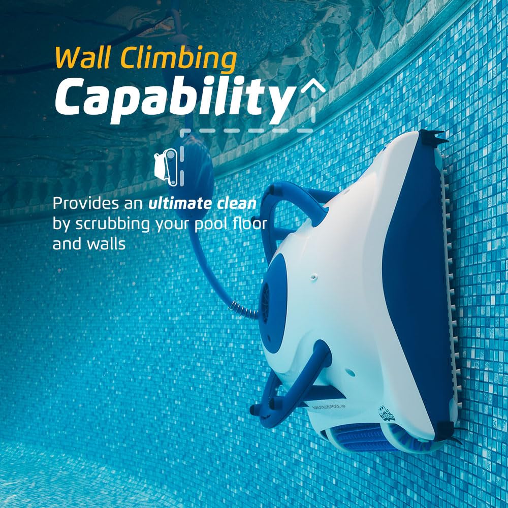Dolphin Nautilus CC Automatic Robotic Pool Vacuum Cleaner, Wall Climbing Scrubber Brush, Top Load Filter Access, Ideal for Above/In-Ground Pools up to 33 FT in Length