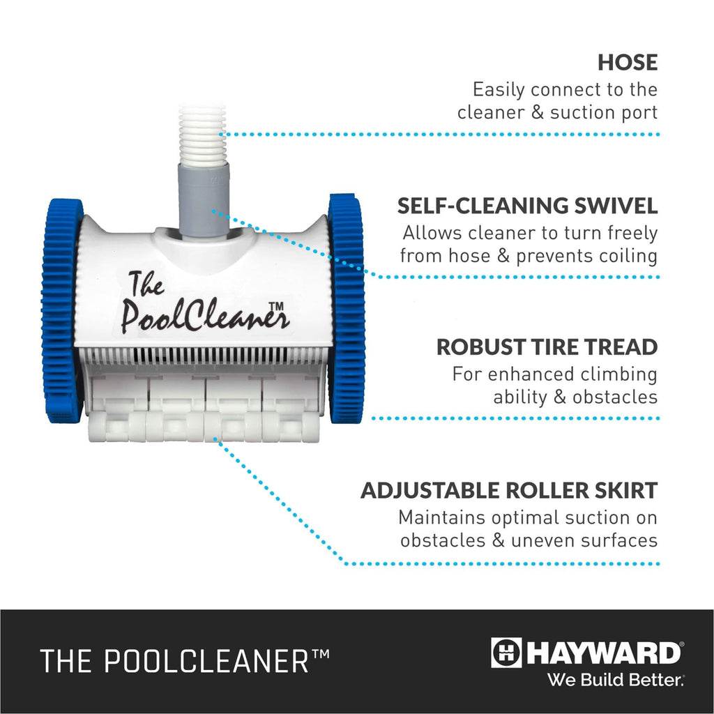 Hayward Pool Vacuum for Inground Pools Poolvergnuegen Suction Pool Cleaner (2 Wheel) Automatic Vacuum for In-Ground Pools up to 16 x 32 ft