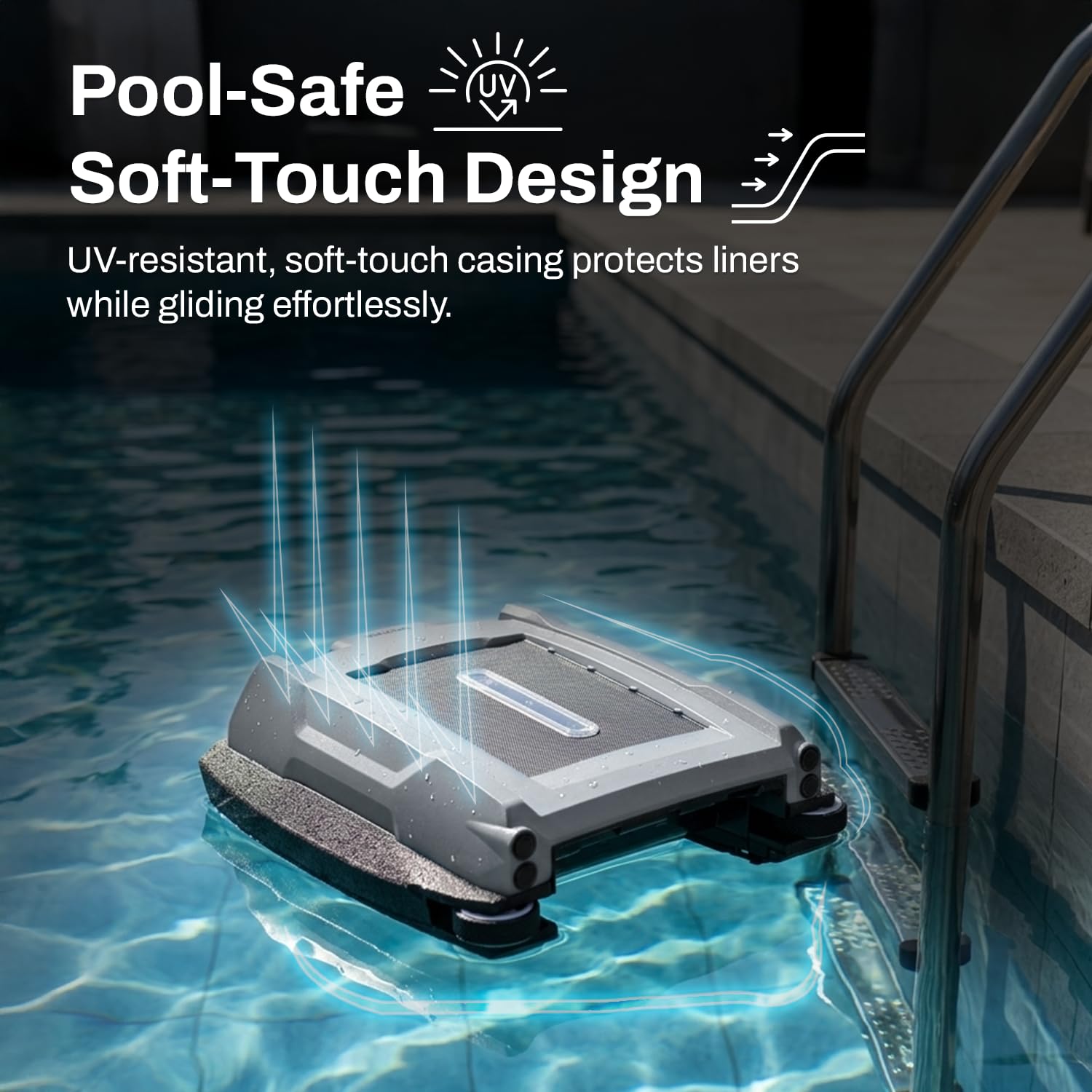 Betta Neo Solar-Powered Robotic Pool Skimmer with App Control & Ultra Long-Range Gateway System, Weather-Adaptive & Scheduled Cleaning, Dual Charging Options, for In-Ground & Above-Ground Pools (Grey)