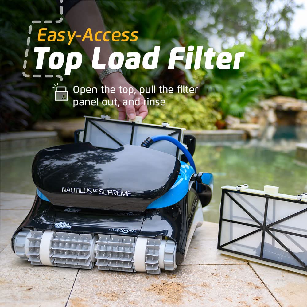 Dolphin Nautilus CC Pro Wi-Fi Automatic Robotic Pool Vacuum Cleaner, Wall Climbing, Waterline Scrubber Brush, Ideal for In-Ground Pools up to 50 FT in Length