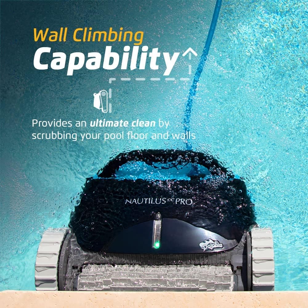 Dolphin Nautilus CC Pro Wi-Fi Automatic Robotic Pool Vacuum Cleaner, Wall Climbing, Waterline Scrubber Brush, Ideal for In-Ground Pools up to 50 FT in Length