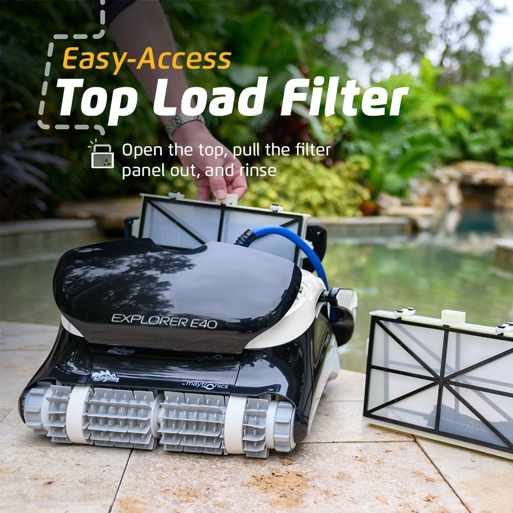 Dolphin (2026 Model) Explorer E25 Wi-Fi Robotic Pool Vacuum Cleaner Pools up to 50 FT - Waterline Scrubber Brush