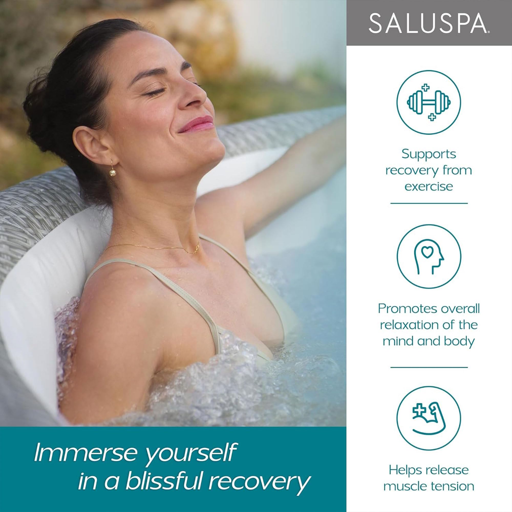 Bestway SaluSpa Cancun 2 to 4 Person Inflatable Hot Tub, Round Energy-Efficient Portable Outdoor Spa with 120 AirJets, 71" x 26"