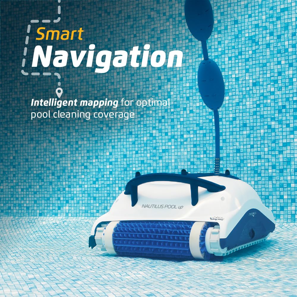 Dolphin Nautilus CC Automatic Robotic Pool Vacuum Cleaner, Wall Climbing Scrubber Brush, Top Load Filter Access, Ideal for Above/In-Ground Pools up to 33 FT in Length