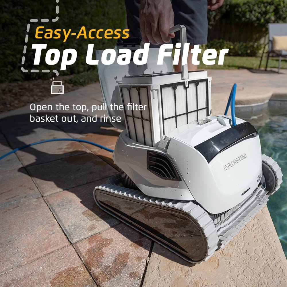 Dolphin (2026 Model) Explorer E25 Wi-Fi Robotic Pool Vacuum Cleaner Pools up to 50 FT - Waterline Scrubber Brush