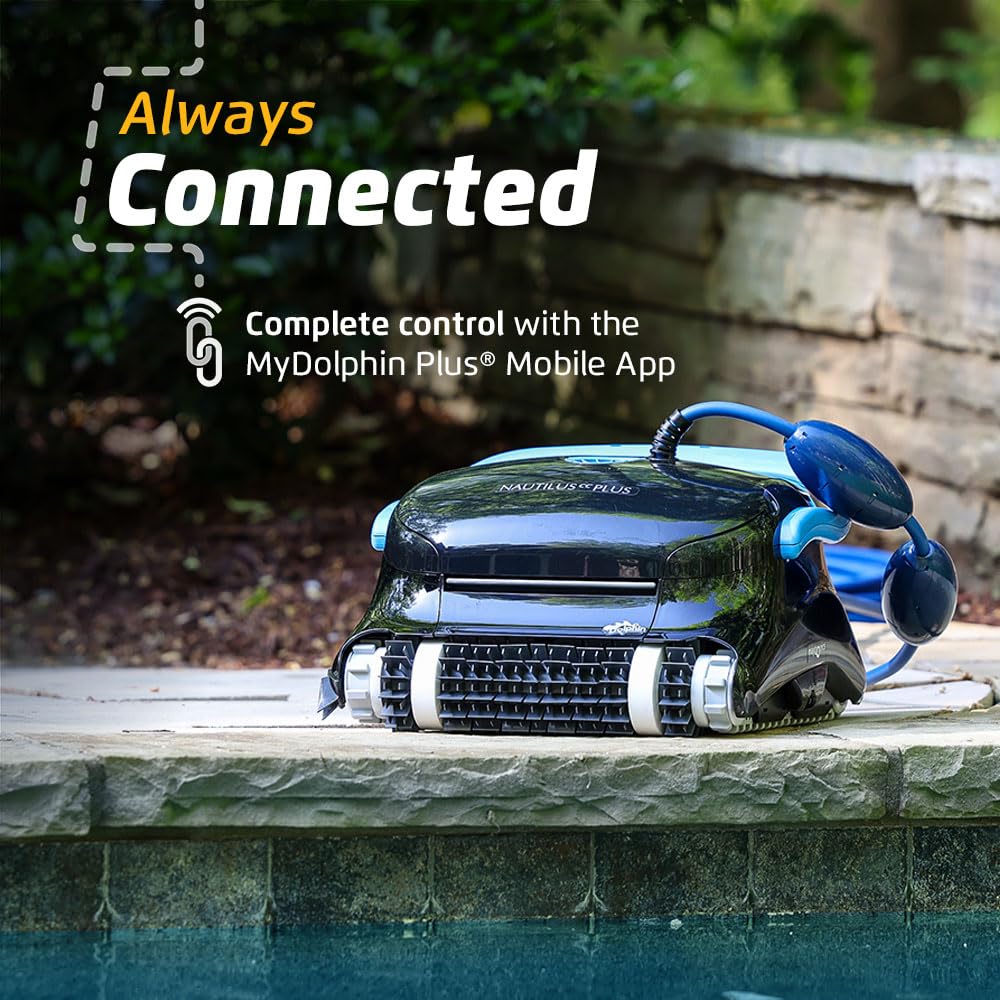 Dolphin Nautilus CC Automatic Robotic Pool Vacuum Cleaner, Wall Climbing Scrubber Brush, Top Load Filter Access, Ideal for Above/In-Ground Pools up to 33 FT in Length