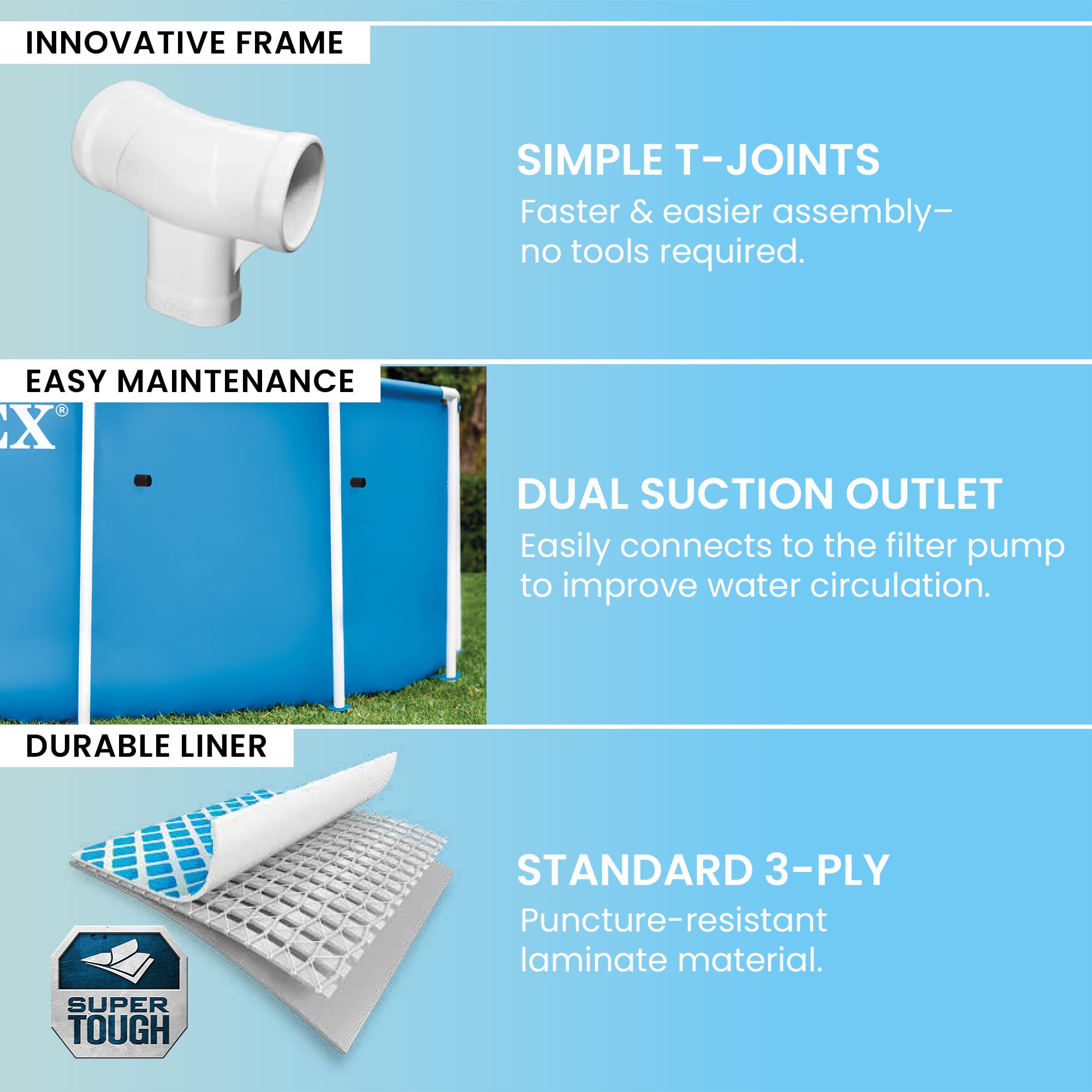 INTEX Metal Frame 15 ft x 48 in Above Ground Pool Set, Round Swimming Pool with Steel Frame, 1000 GPH Cartridge Filter Pump, and Type A Filter Cartridge