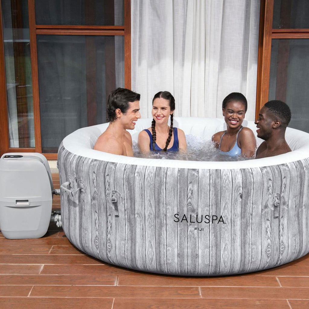 Bestway SaluSpa Fiji 2 to 4 Person Inflatable Hot Tub, Round Energy-Efficient Portable Outdoor Spa with 120 AirJets, 71" x 26"