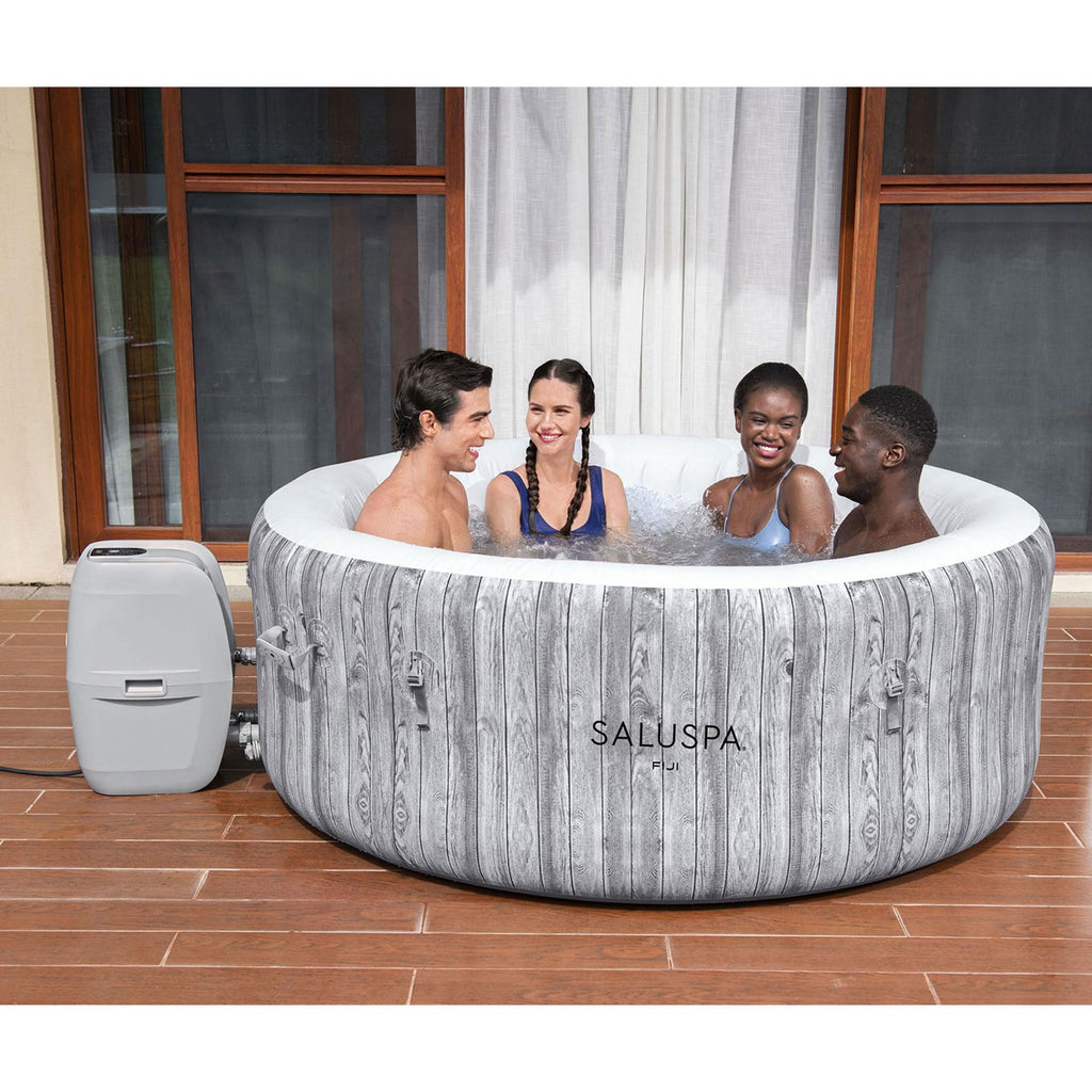 Bestway SaluSpa Fiji 2 to 4 Person Inflatable Hot Tub, Round Energy-Efficient Portable Outdoor Spa with 120 AirJets, 71" x 26"