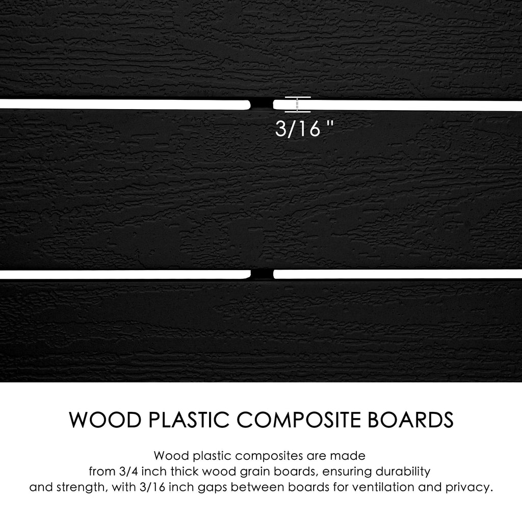 Kozyard 50" W x 48" H Outdoor Privacy Screens Aluminum Post, Air Conditioner Fence Panels, Pool Equipment Enclosure, Trash Can Screens Fence Kit for Outside Backyard Patio(Black/4Panels)