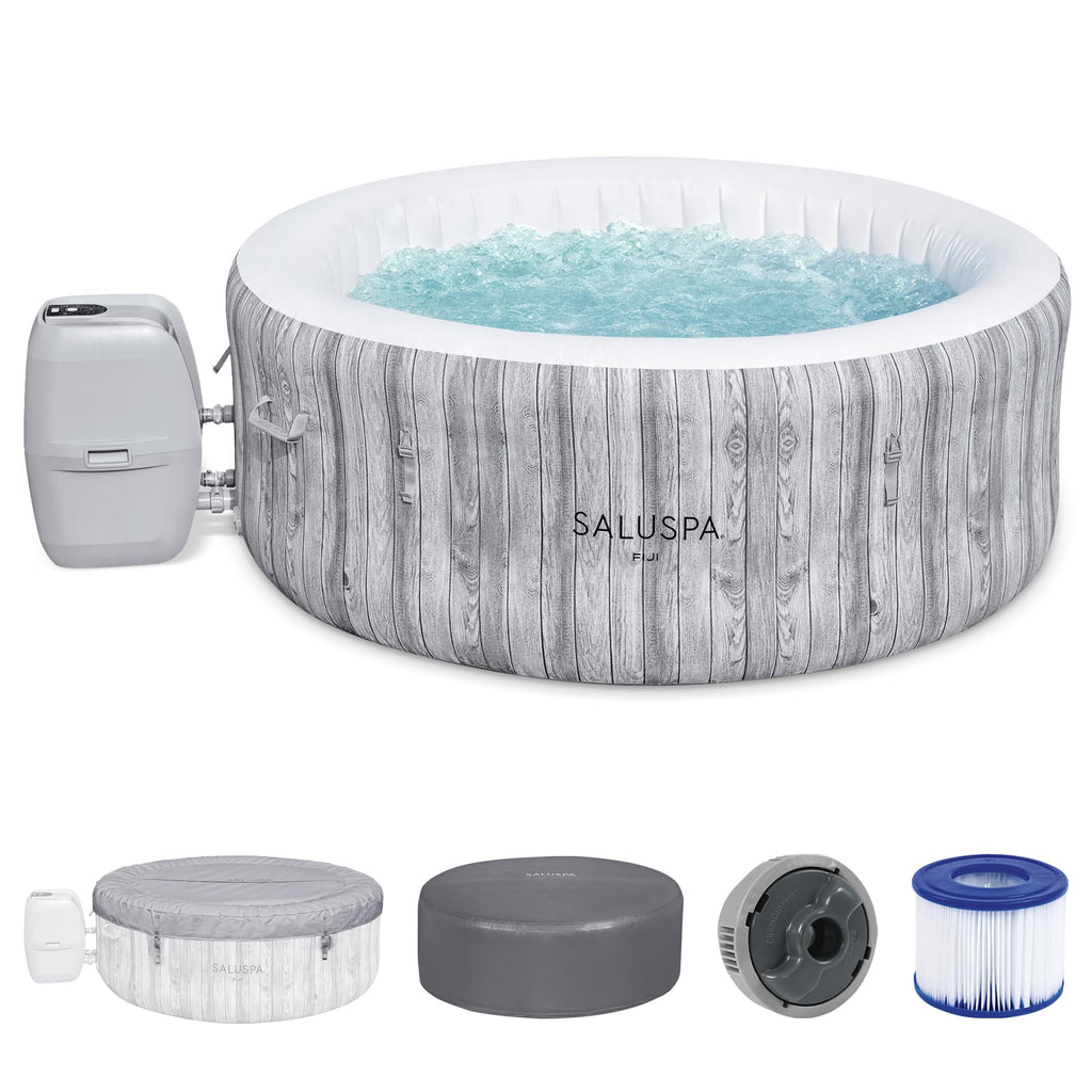 Bestway SaluSpa Fiji 2 to 4 Person Inflatable Hot Tub, Round Energy-Efficient Portable Outdoor Spa with 120 AirJets, 71" x 26"