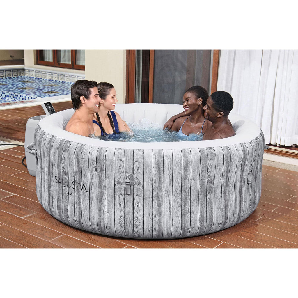Bestway SaluSpa Fiji 2 to 4 Person Inflatable Hot Tub, Round Energy-Efficient Portable Outdoor Spa with 120 AirJets, 71" x 26"