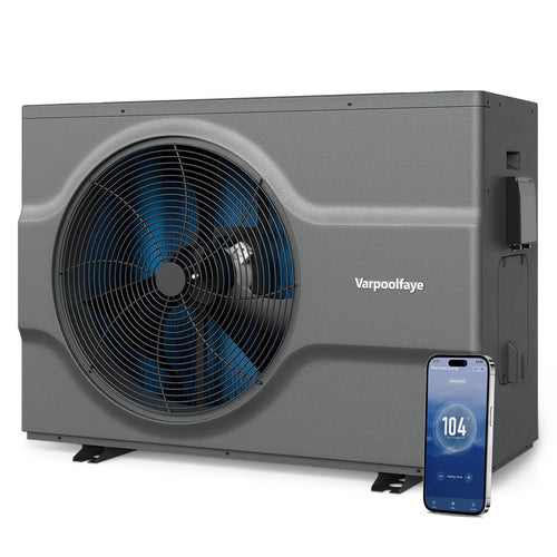 16000 BTU Swimming Pool Heat Pump 5000 Gallon Electric Pool Heater for Above Ground Pool 5KW Heating or Cooling WiFi Control Timer Pool Heater 110V 60Hz