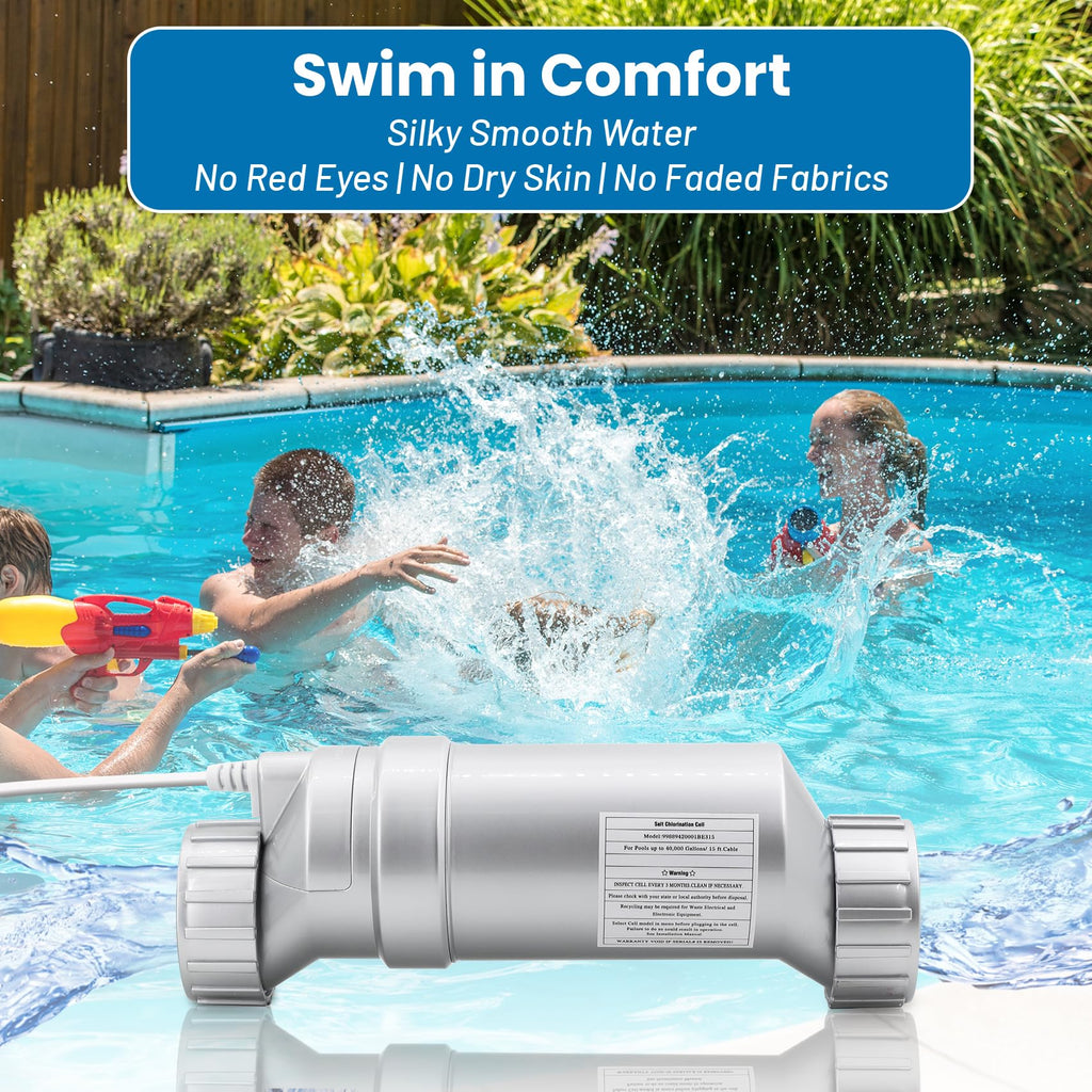 Salt Cell Replacement for Hayward T-Cell-15 – 3+ Year Titanium Core, Cuts Chlorine Costs Up to 56%, Compatible with AquaRite/AquaTrol/ProLogic/AQ-Logic Firmware 1.50+, 40,000 Gallon Pools