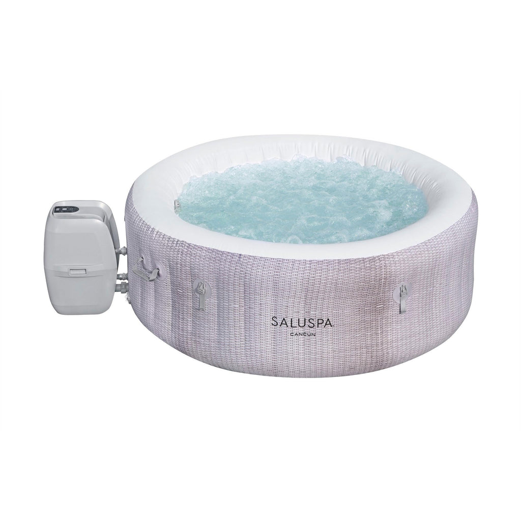 Bestway SaluSpa Cancun 2 to 4 Person Inflatable Hot Tub, Round Energy-Efficient Portable Outdoor Spa with 120 AirJets, 71" x 26"