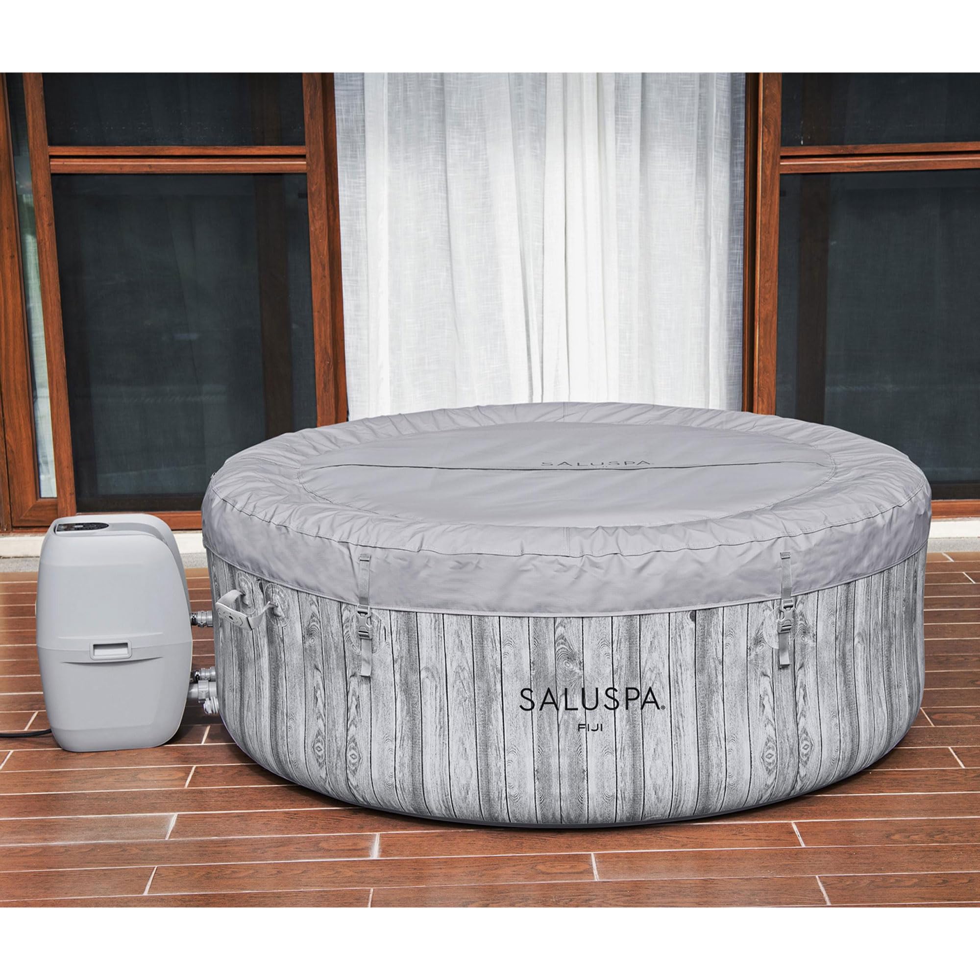 Bestway SaluSpa Fiji 2 to 4 Person Inflatable Hot Tub, Round Energy-Efficient Portable Outdoor Spa with 120 AirJets, 71" x 26"